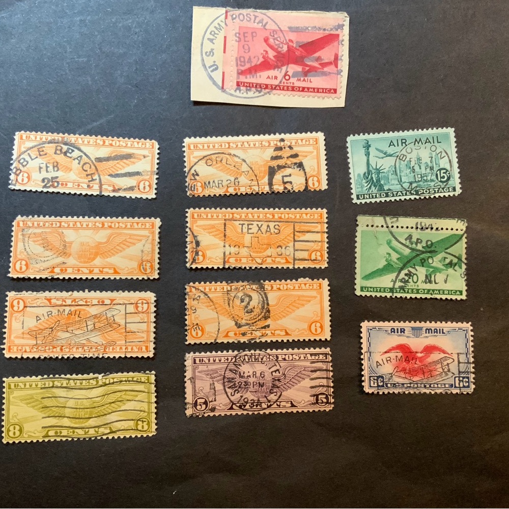 Air Mail Stamps 1939-1947 Lot 12 count